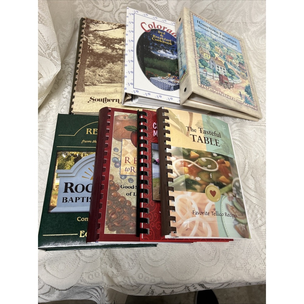 LOT OF 7 SPIRAL‎ COOKBOOKS COMMUNITY LOCAL CHURCH BED&BREAKFAST VTG COOK BOOK